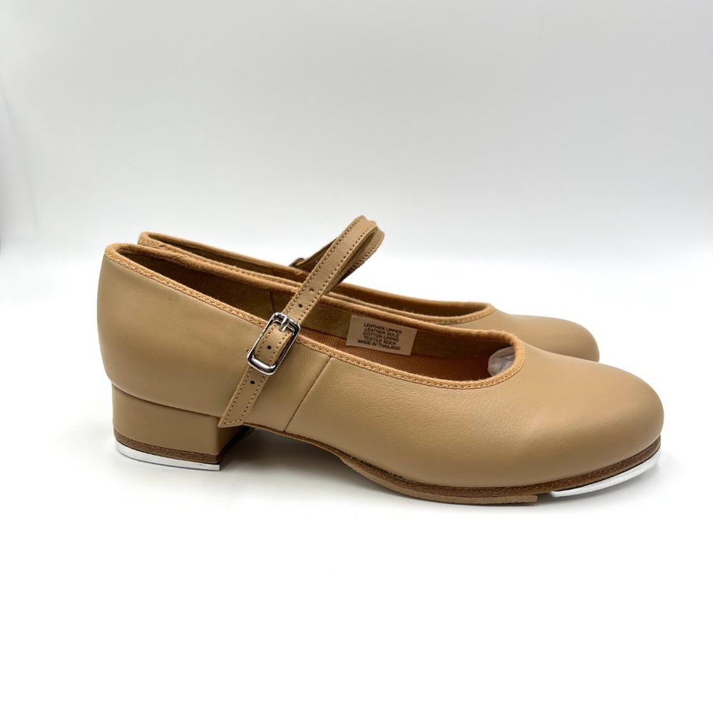 Bloch S0302L Tap On Caramel Tan Leather Mary Jane Strap Tap Dance Shoes 6.5 New